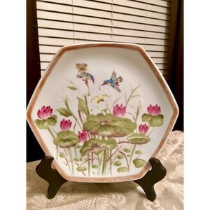 Beautiful Andrea by Sadek Octagon Shaped Hummingbird Bird Collectors Plate